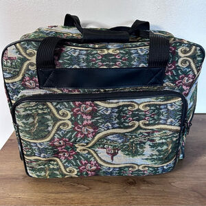 Vintage Floral Colourful Tapestry Carry on Travel Bag Cottage core 70’s 80’s